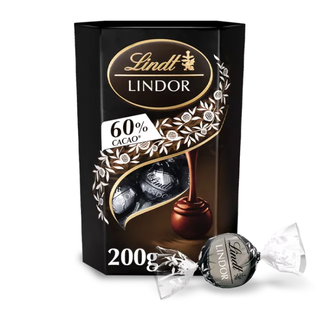 LINDOR pralinky Hořká čokoláda 60% 200g